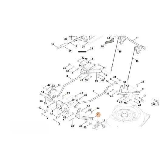 Stihl  jarzmo, przód, str. lewa, kompl. 6170 780 3710